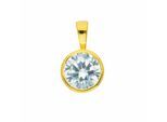 Kettenanhänger ADELIA´S "Anhänger 925 Silber vergoldet mit Zirkonia – Goldanhänger", gold, Schmuckanhänger, Damen, mit Zirkonia, Silber 925 (Sterlingsilber), Kettenanhänger, Goldanhänger