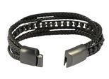 Armband ADELIA´S "Herren Armband – Lederarmband aus Leder 17 cm", schwarz, Armbänder, Herren, 17cm, Leder, Armband, Ein stilvolles Geschenk für besondere Momente