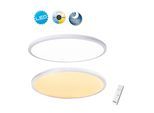 NÄVE LED Deckenleuchte "Luzern", weiß, 1, Ø 100cm H: 6,5cm, 1 Stk., Leuchten, incl. Fernbedienung, Nachtlichtfunktion, CCT, dimmbar, D: 100cm, weiß, LED Deckenleuchte