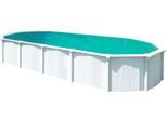 Ovalpool KWAD "Green line Evolution", weiß (weiß, innenfarbe: sand), B:370cm H:132cm L:610cm, Schwimmbecken, 6,1x3,7x1,32 weiß Folie in blau, sand oder grau erhältlich