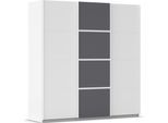 Kleiderschrank RAUCH "Schwebetürenschrank Garderobe Schrank TOP ANGEBOT Avola", weiß (alpinweiß, graumetallic, leisten weiß), B:203cm H:229cm T:62cm, Holzwerkstoff, Schränke, Kleiderschrank, mit eleganten Zierleisten in Chrom, Schwarz oder Weiß MADE IN GERMANY