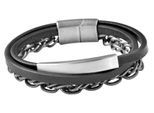Armband ADELIA´S "Unisex Armband aus Leder 21 cm", schwarz, Armbänder, Damen, 21cm, Leder, Armband, Ein kleines Geschenk mit großer Wirkung