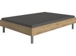 Bett WIMEX "Easy, große Auswahl an Größen und Farben, auch in Komforthöhe", braun (artisan eiche, alufarben), H:38cm L:210cm, Betten, Bett, ohne Kopfteil, ideal unter Dachschrägen oder Fenster