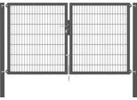 Zaundoppeltür ALBERTS "Flexo Plus", grau (anthrazit), B:250cm H:140cm, Stahl, Tore, Zaundoppeltür, verschiedene Abmessungen