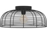 EGLO Deckenleuchte "Rinroe Deckenlampe, Wohnzimmerlampe, Industrial, Metall, E27, Lampe", schwarz, 1, Ø 45cm H: 20cm, 1 Stk., Leuchten, Wand-/Deckenleuchte - H20 x Ø45 cm - schwarz - 1X40W exkl., Deckenleuchte