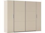 Schwebetürenschrank RAUCH "Kleiderschrank Drehtürenschrank Schrank Garderobe KRONACH", champagner, griffleisten alu, B:268cm H:210cm T:59cm, Holzwerkstoff, Schränke, Schwebetürenschrank, mit Dreh- und Schwebetüren und vielen Einlegeböden MADE IN GERMANY