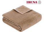 Wohndecke IBENA "Luxus", braun (schlamm), B:150cm L:200cm, Baumwolle, Kunstfaser, Wohndecken, Wohndecke, verschiedene Größen, uni, Kuscheldecke, Premium, made in Europe
