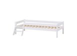Jugendbett HOME AFFAIRE "ECO One", weiß, B:98cm H:46,5cm L:166cm, Bett: Massive Nordische Kiefer, Betten, Jugendbett, Kinderbett mit Rausfallschutz und Leiter, 3 Farben/Matratze wählbar
