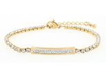 Armband ADELIA´S "Damen Armband aus Edelstahl mit Strass Steinchen 16 cm", gold, Armbänder, Damen, 16cm, Edelstahl, Armband, Perfekt als Geschenk zum einfach so