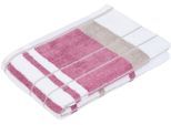 Duschtuch GÖZZE "Berlin Streifen", rosa (altrosa, taupe), B:70cm L:140cm, Frottier, Obermaterial: 100% Baumwolle, Handtücher