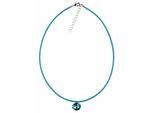 Kette mit Anhänger "Frankfurt", Damen, Gr. onesize, Glas, blau (türkis), COLLEZIONE ALESSANDRO, Basic, Halsketten, mit echtem Glasstein