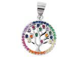 Kettenanhänger ADELIA´S "eleganter Schmuck Anhänger aus 925 Sterling Silber", bunt, Schmuckanhänger, Damen, Silber 925 (Sterlingsilber), Kettenanhänger