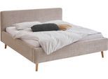 Polsterbett MEISE.MÖBEL "Mattis", beige, B:161cm H:105cm L:218cm, Bezug Bett: Boucle (100% Polyester), Betten, Polsterbett, Topseller, wahlweise mit Bettkasten
