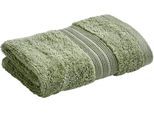 Waschlappen CHRISTY "Organic", grün (thyme), B:30cm L:30cm, Walkfrottier, Waschlappen, Luxus Seiftuch mit 550g/m², 100% Bio-Baumwolle, 30 x 30, 4er Set