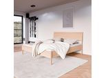 Bett HOME AFFAIRE "Bettgestell Nord Eichefurnier – skandinavisch, minimalistisches Design", natur, natur, natur, B:185cm H:105cm L:205cm, Betten, Bett, Holzbett im nordischen Stil mit warmer Holzoptik