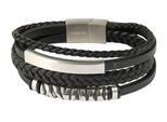 Armband ADELIA´S "Herren Armband – Lederarmband aus Leder 23 cm", schwarz, Armbänder, Herren, 23cm, Leder, Armband, Ideal als Geschenk zum Muttertag