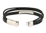 Armband ADELIA´S "Herren Armband – Lederarmband aus Leder 21 cm", schwarz, Armbänder, Herren, 21cm, Leder, Armband, Ideal als Geschenk für besondere Anlässe