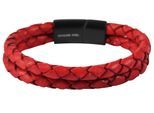 Armband ADELIA´S "Unisex Armband – Textilarmband aus Leder 21 cm", rot, Armbänder, Damen, 21cm, Leder, Armband, Eine schöne Geschenkidee für jeden Anlass