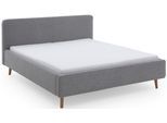 Polsterbett MEISE.MÖBEL "Mattis", grau, B:161cm H:105cm L:218cm, Bezug Bett: Multicolor (100% Polyester), Betten, Polsterbett, Topseller, wahlweise mit Bettkasten