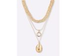 Collier HEINE, Damen, Gr. Metall, goldfarben, Halsketten Collier