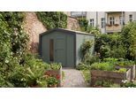 Gartenhaus WEKA "Killarney", grüngrau, anthrazit, ohne Fußboden, ohne Dacheindeckung, Massivholz, Gartenhäuser, Gartenhaus, Doppeltür, 1 1/2 Fenster an Seite