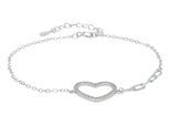 Armband ADELIA´S "Damen Armband – Herz aus 925 Silber mit Zirkonia 17+3 cm", silber, Armbänder, Damen, 20cm, Silber 925 (Sterlingsilber), Armband, Ein kleines Geschenk mit großer Wirkung