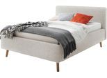 Polsterbett MEISE.MÖBEL "Mattis", beige, B:141cm H:105cm L:218cm, Bezug Bett: Multicolor (100% Polyester), Betten, Polsterbett, Topseller, wahlweise mit Bettkasten