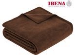 Wohndecke IBENA "Luxus", braun, B:150cm L:200cm, Baumwolle, Kunstfaser, Wohndecken, Wohndecke, verschiedene Größen, uni, Kuscheldecke, Premium, made in Europe