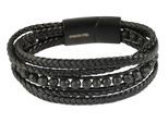 Armband ADELIA´S "Herren Armband – Lederarmband aus Leder 19 cm", schwarz, Armbänder, Herren, 19cm, Leder, Armband, Zum Verschenken an Menschen, die Ihnen am Herzen liegen