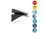 LED Solarleuchte NÄVE "Hürth", schwarz, B:11,3cm H:10,9cm L:21cm, Leuchten, Nachtlicht, Memory, 3 Lichtmodi, Dämmerungssensor, Bewegungsmelder
