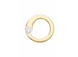 Kettenanhänger ADELIA´S "Anhänger 925 Silber vergoldet mit Zirkonia – Goldanhänger", gold, Schmuckanhänger, Damen, mit Zirkonia, Silber 925 (Sterlingsilber), Kettenanhänger, Goldanhänger
