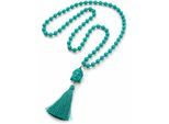 Lange Kette "Nepal", Damen, Gr. onesize, Glas, blau (türkis), COLLEZIONE ALESSANDRO, Basic, Halsketten, mit echten Glasperlen