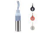Isolierflasche EMSA "beYou Flip", blau, H:31,4cm, Edelstahl, Polypropylen (PP), Silikon, Trinkflaschen, Isolierflasche, mit Flip-Verschluss und Trageband, 100% dicht, spülmaschinengeeignet