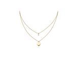 Kette mit Anhänger JOBO "Herz", gold (goldfarben), Halsketten, Damen, Silber 925 (Sterlingsilber), L: 44, 925 Silber vergoldet mit Zirkonia 44 cm