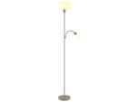 GLOBO LIGHTING Stehlampe "HINTON", sandfarben matt, 1, Ø 26cm H: 178,7cm, 1 Stk., Leuchten, Stehleuchte, Opal, Druckschalter, Flexo, E27/E14, Stehlampe