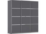Kleiderschrank RAUCH "Schwebetürenschrank Garderobe Schrank TOP ANGEBOT Avola", grau (graumetallic, leisten chrom), B:203cm H:229cm T:62cm, Holzwerkstoff, Schränke, Kleiderschrank, mit eleganten Zierleisten in Chrom, Schwarz oder Weiß MADE IN GERMANY