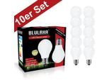 BLULAXA LED-Filament "Retro Multi", Energieeffizienz: E (A-G), weiß, L:10,6cm Ø:6cm, Leuchtmittel, 10er-Set, Promotion-Pack Birnenform, Filament, opal, LEDLeuchtmittel