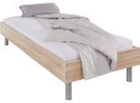 Bett WIMEX "Easy, große Auswahl an Größen und Farben, auch in Komforthöhe", braun (struktureichefarben hell, alufarben), H:46cm L:210cm, Betten, Bett, ohne Kopfteil, ideal unter Dachschrägen oder Fenster