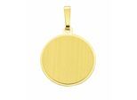 Anhänger mit Gravur ADELIA´S "Damen 585 Gold Gravurplatte Anhänger Ø 15,5 mm", gold, Schmuckanhänger, Damen, Gelbgold 585 Gold, Gelbgold 585, Gold, Goldschmuck für Damen