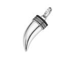Kettenanhänger "Zahn mit schwarzen Spinellen, Silber 925", silber, GIORGIO MARTELLO MILANO, Schmuckanhänger, Herren, 4,5cm, Silber 925 (Sterlingsilber), Kettenanhänger