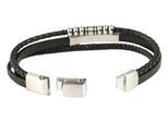 Armband ADELIA´S "Herren Armband – Lederarmband aus Leder 19 cm", schwarz, Armbänder, Herren, 19cm, Leder, Armband, Geschenkidee: zeitlos und vielseitig