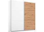 Schwebetürenschrank RAUCH "AURELIO Kleiderschrank Garderobe", weiß (alpinweiß, eiche artisan), B:175cm H:210cm T:59cm, Holzwerkstoff, Schränke, Schwebetürenschrank, 3 verschiedene Ausstattungsvarianten Griffe aus Metall MADE IN GERMANY
