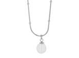 Kette mit Anhänger ADELIA´S "Damen Edelstahl Halskette mit Anhänger mit Perle", silber (silber, perle), Halsketten, Damen, Edelstahl