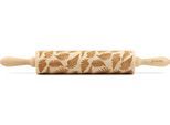 Teigroller FOLKROLL "Farn", braun (holzfarben), L:43cm Ø:6cm, Massivholz, Teigroller, Keksteig im Handumdrehen mit Motiv versehen