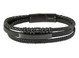 Armband ADELIA´S "Herren Armband – Lederarmband aus Leder 19 cm", schwarz, Armbänder, Herren, 19cm, Leder, Armband, Ideal als Geschenk – dezent und elegant