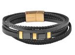 Armband ADELIA´S "Unisex Armband – Lederarmband aus Leder 19 cm", schwarz, Armbänder, Damen, 19cm, Leder, Armband, Ideal als Geschenk zum Jubiläum