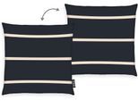 Kissenhülle SOCCX "Coastal Stripes", schwarz (marine), B:40cm H:1cm L:40cm, Renforcé, Obermaterial: 100% Baumwolle, Kissenbezüge, Kissenhülle, gewebtes Label