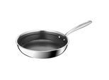 Bratpfanne TEFAL "Master Mesh", edelstahl, B:25,8cm H:8,9cm L:45cm Ø:24cm, Pfannen, Bratpfanne, HybridMesh-Technologie, mineralische Oberfläche, induktionsgeeignet