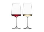 Weinglas ZWIESEL GLAS "Weingläser Vivid Senses 660 ml 2er Set transparent", bunt (transparent), 2 tlg., Glas, Trinkgefäße, Weinglas