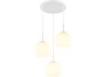 GLOBO LIGHTING Hängeleuchte "ANDRE", weiß matt, 3, Ø 20cm H: 120cm, 1 Stk., Leuchten, Hängeleuchte mit Glaskugeln, elegant, höhenkürzbar & modern, Hängeleuchte